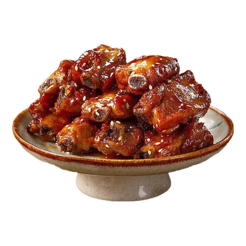 建磊糖醋排骨熟食即食半成品醬香排骨紅燒豬排骨真空包裝豬肋骨下酒菜 排骨紅燒味250g