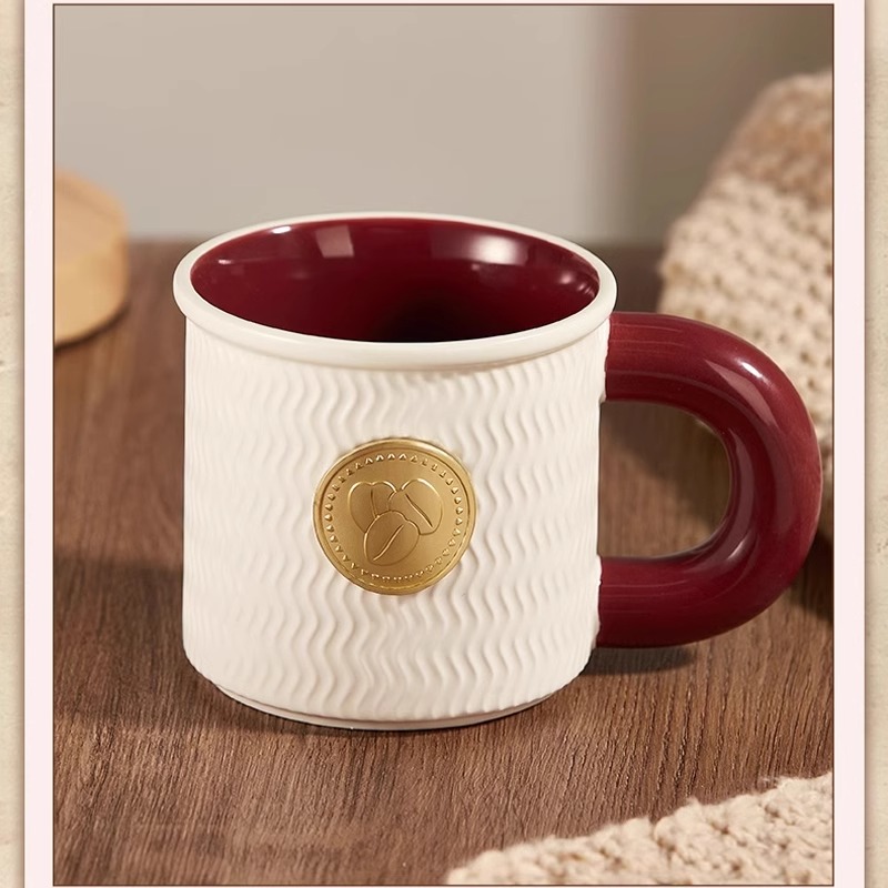 COSTA 咖世家 COSTA王星越杯子陶瓷馬克杯帶蓋水杯女辦公室茶杯茶水分離杯