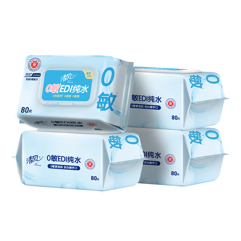 清風 EDI純水濕巾 手口可用 80片*4包
