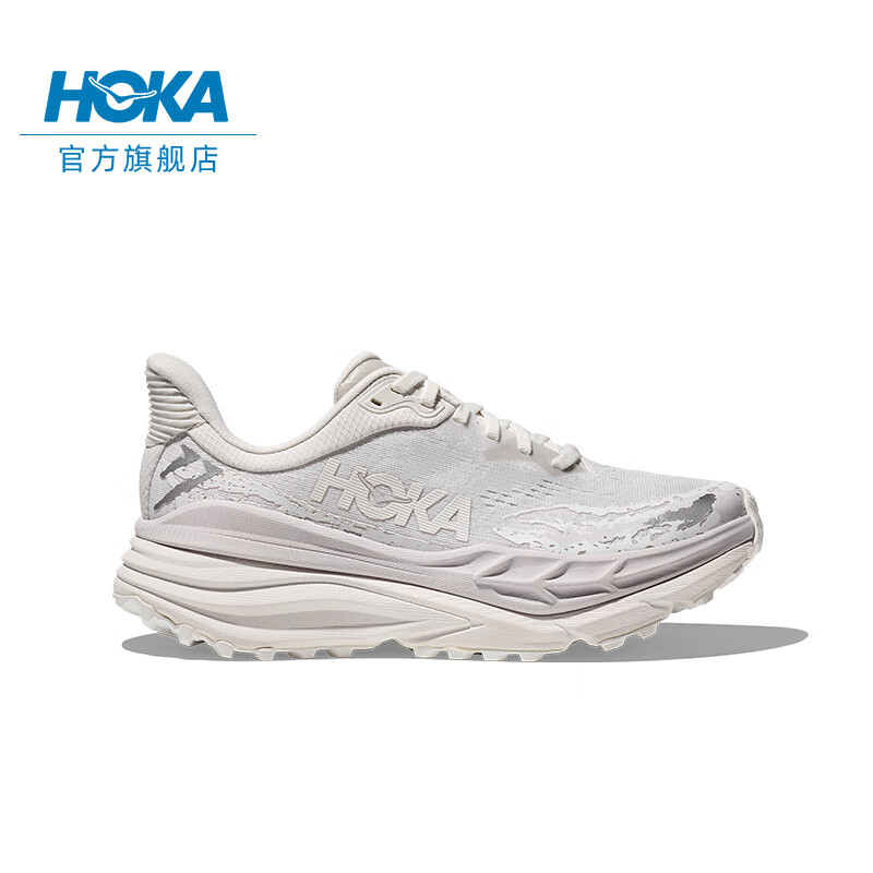 HOKA ONE ONE 男款秋季斯廷森7全地形越野跑鞋STINSON7緩震透氣 白色 / 白色