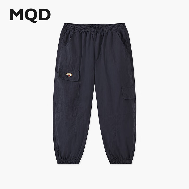 馬騎頓（MQD）男大童夏季新品戶外露營輕薄防蚊褲寬松束腳休閑褲 藏青 160