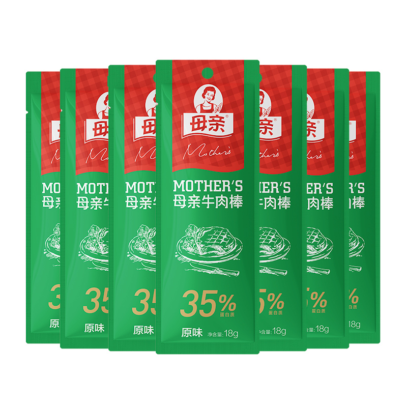 母親 風干牛肉干棒原味18g*7根