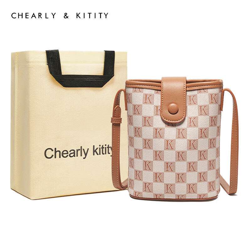 Chearly kitity 百搭單肩斜挎包七夕情人節禮物送女友 CK3000230-米白色