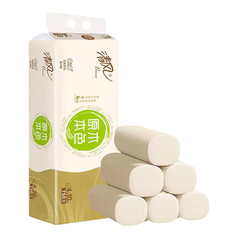Breeze 清風(fēng) 無(wú)芯卷紙 4層 10卷 家用衛(wèi)生紙 75g*10卷