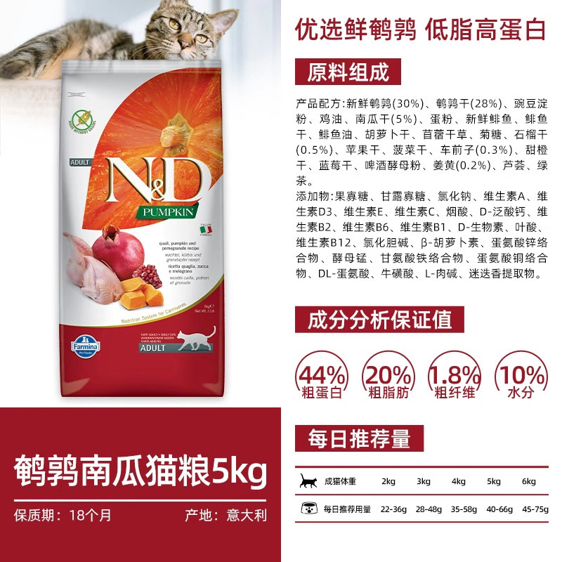 FARMINA PET FOODS 法米娜 多口味貓糧 5kg