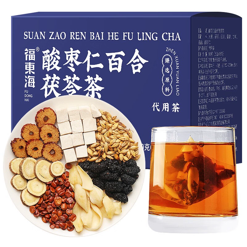 安睡助眠茶！福東海 福東海酸棗仁百合茯苓18包