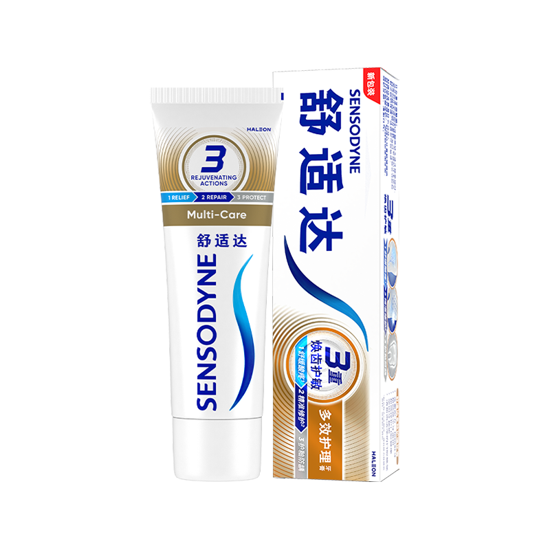 舒適達抗敏感多效護理牙膏堅固牙釉質(zhì)緩解牙敏感防蛀100g新舊包裝隨機發(fā)