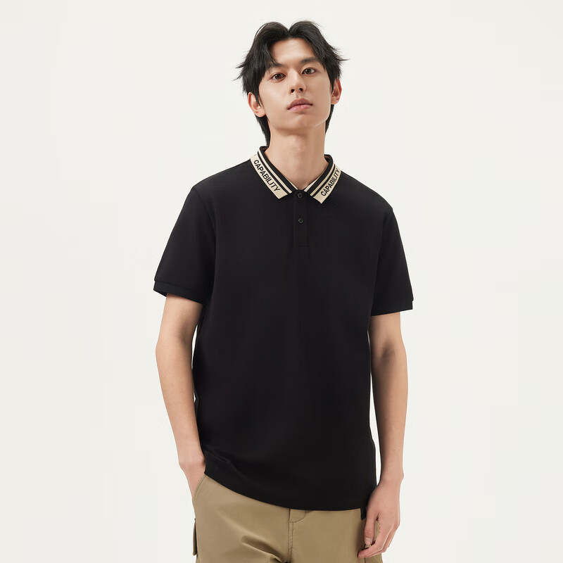20點開始：gxgjeans 多色休閑字母提花翻領(lǐng)男式POLO衫 25夏新品 三色可選