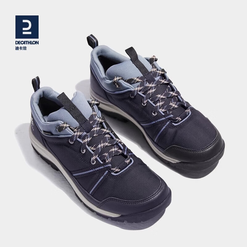 迪卡儂 DECATHLON 登山鞋戶外防水運動女靴QUS低幫_女_藍灰（防水）38 2470583