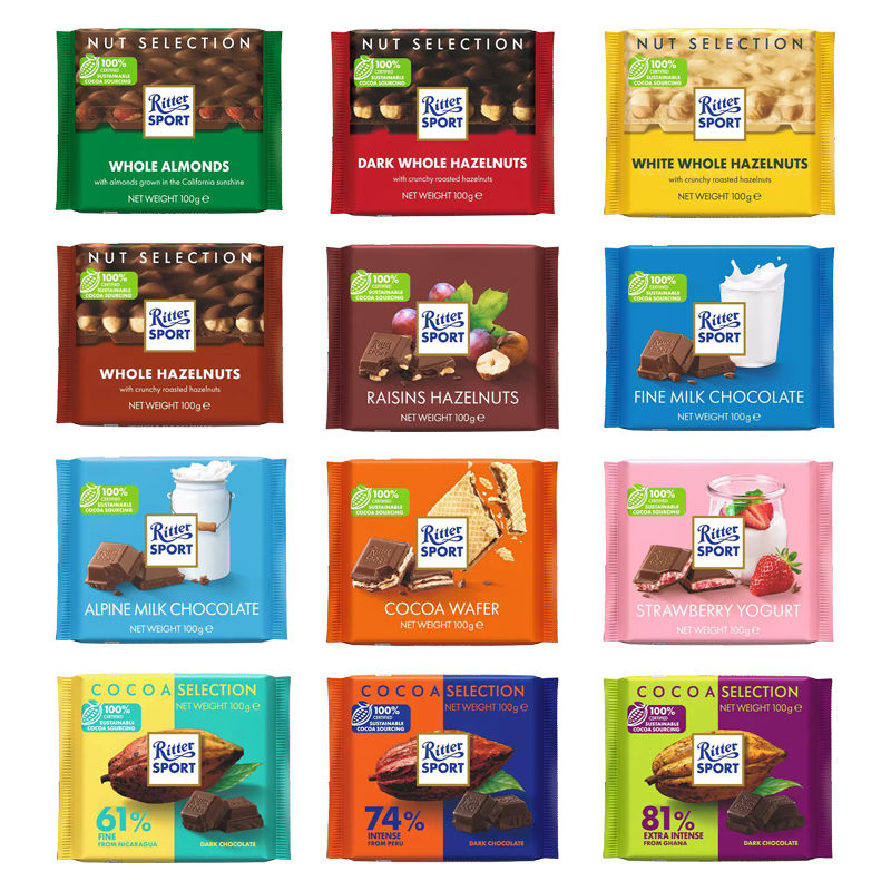 Ritter SPORT 瑞特斯波德 巧克力夾心慕斯牛奶巧克力 100克*2塊