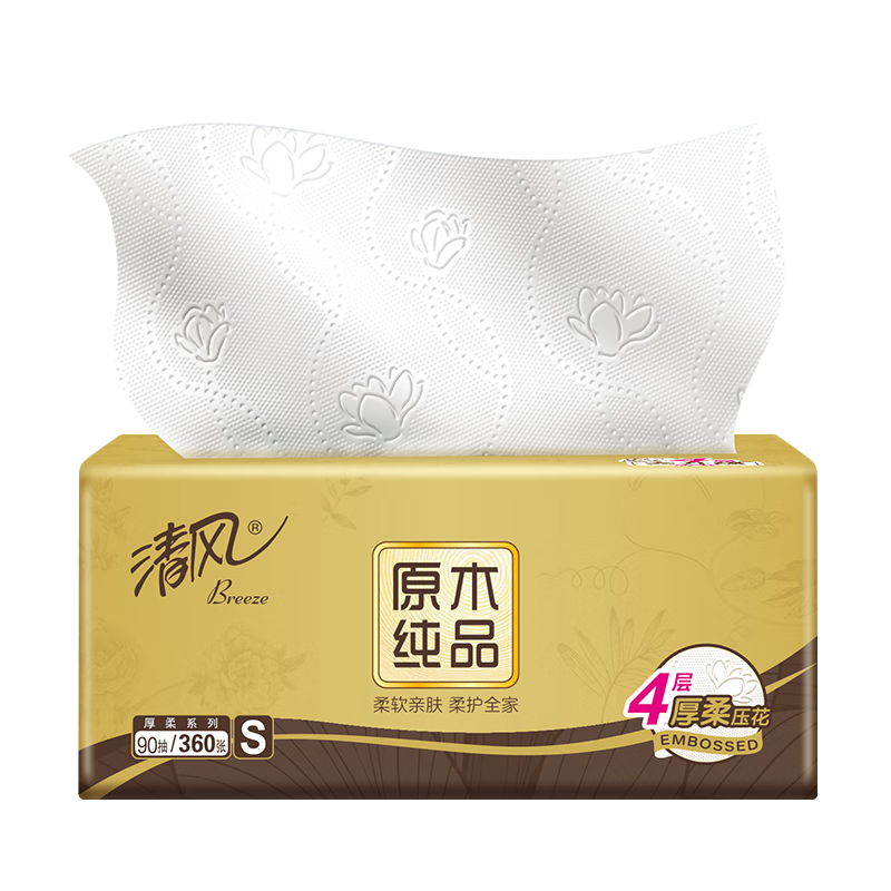清風 金裝厚柔 抽紙 4層360張24包(S碼)