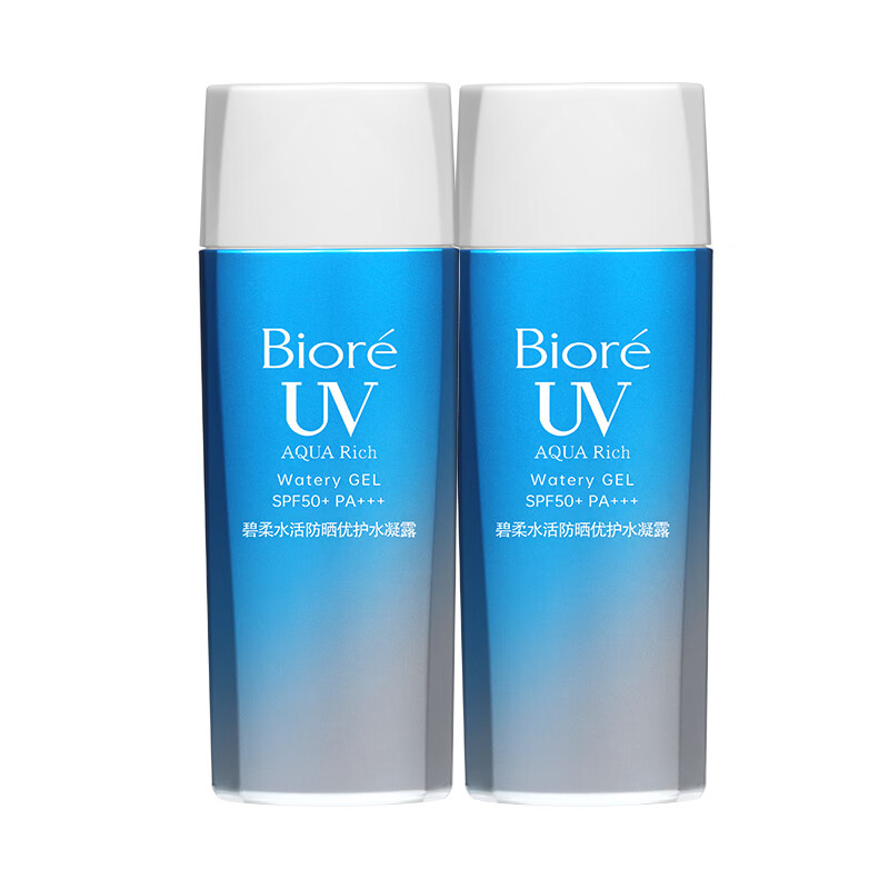 京東PLUS：Bioré 碧柔 水活防曬倍護水凝露 90ml*2