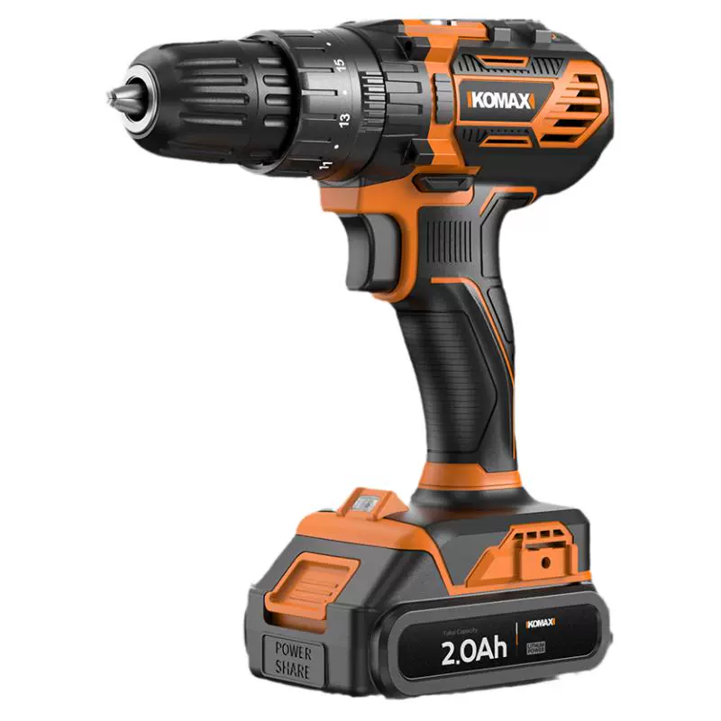 Komax 科麥斯 V6動力21V電鉆 2.0Ah單電池+4件套 紙盒裝