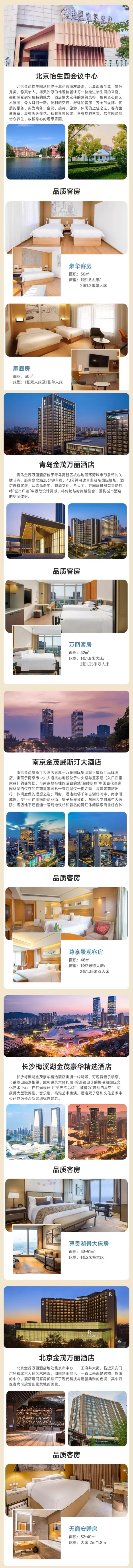 含西安/北京/長沙/上海等地！金茂酒店9城11店 2晚通兌（含雙早/minibar等）