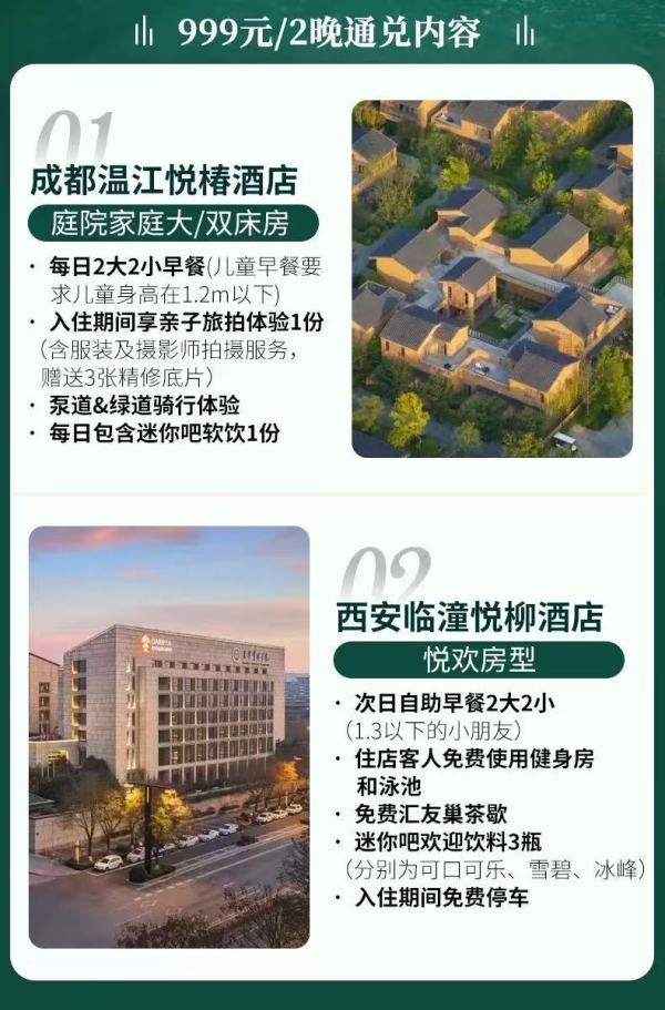 4早！遛娃必備！悅榕集團全國7城9店2晚親子通兌套餐（含2大2小早+多種權益任選）