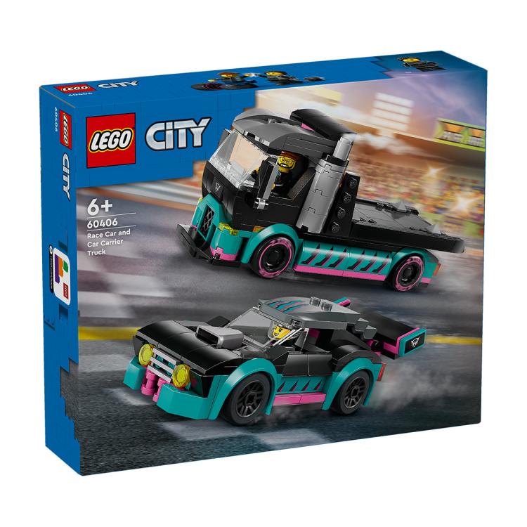LEGO 樂高 積木男孩城市60406賽車與汽車運輸車兒童玩具6歲以上益智
