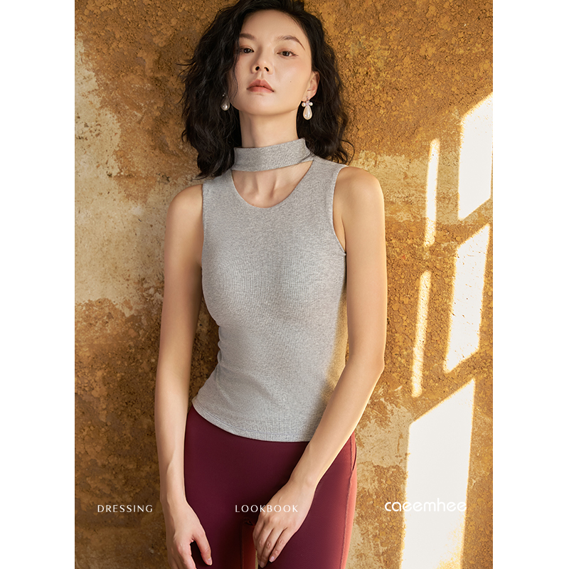 CAEEMHEE 卡益 瑜伽服女帶胸墊2024新款專業(yè)高端時尚背心高級感健身運動上衣