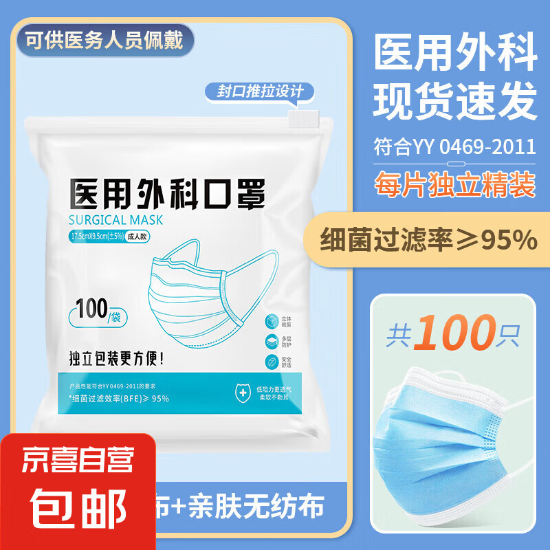 醫(yī)用外科口罩一次性醫(yī)療正品單獨立包裝三層防護專用口罩 每片獨立包裝醫(yī)用口罩