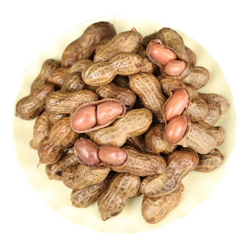 [啤酒搭檔]水煮鹵味花生下酒菜五香香辣骨湯帶殼即食新鮮500g/袋 五香1+香辣1 鹵花生1斤*2袋