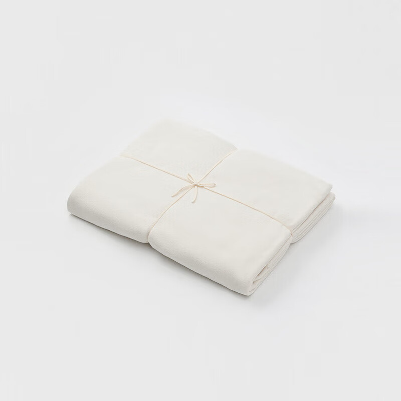 MUJI 無印良品 暖柔 微纖維薄絨毛毯 象牙白 180×200cm 象牙白色