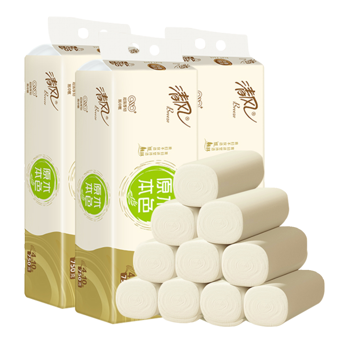 百億5.9 清風(fēng)無(wú)芯卷紙10卷750g
