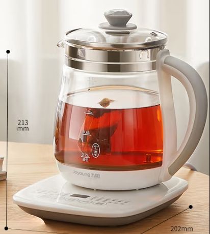 PLUS會(huì)員：Joyoung 九陽(yáng) 養(yǎng)生壺迷你玻璃花茶壺煮茶器 1.5L