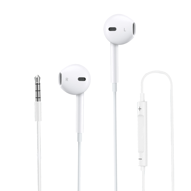 plus：HYUNDAI現(xiàn)代HY3半入耳式線控有線耳機手機耳機音樂耳機3.5mm接口電腦筆記本手機適用白色