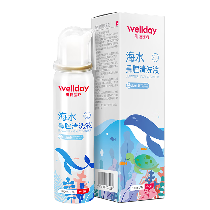 PLUS：維德（WELLDAY）兒童生理鹽水 洗鼻器 100ml *2