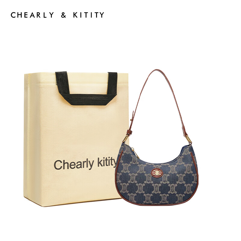 Chearly kitity 百搭單肩斜挎包 CK3000226-藍色