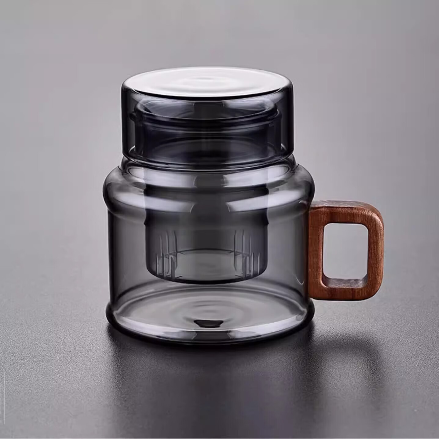 溥畔 高硼硅木把功夫茶水分離 敦敦壺