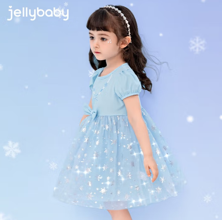 Jellybaby 杰里貝比 女童雪花網(wǎng)紗公主裙 三色