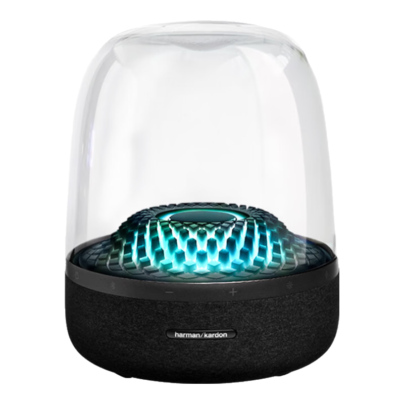 PLUS會員: 哈曼卡頓（Harman/Kardon）琉璃4代 藍牙音箱 音樂琉璃四代 家用臺式桌面電腦音響立體聲低音炮 Aura Studio4代 黑色