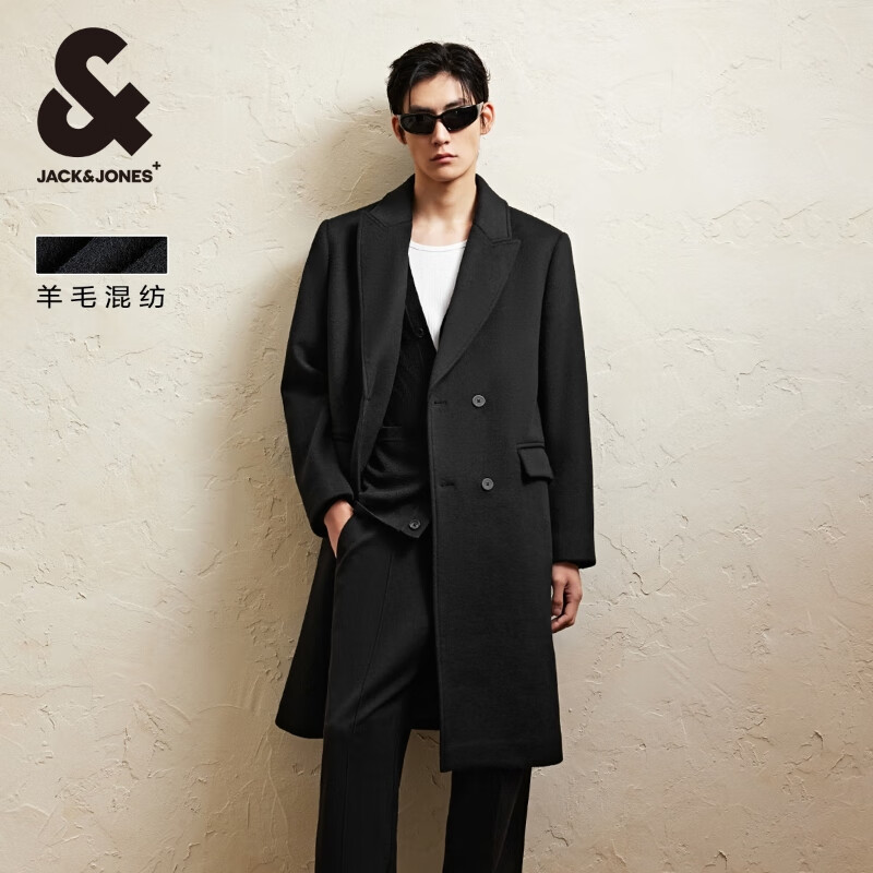 杰克瓊斯 反季清倉！中長款羊毛呢大衣合集 黑色