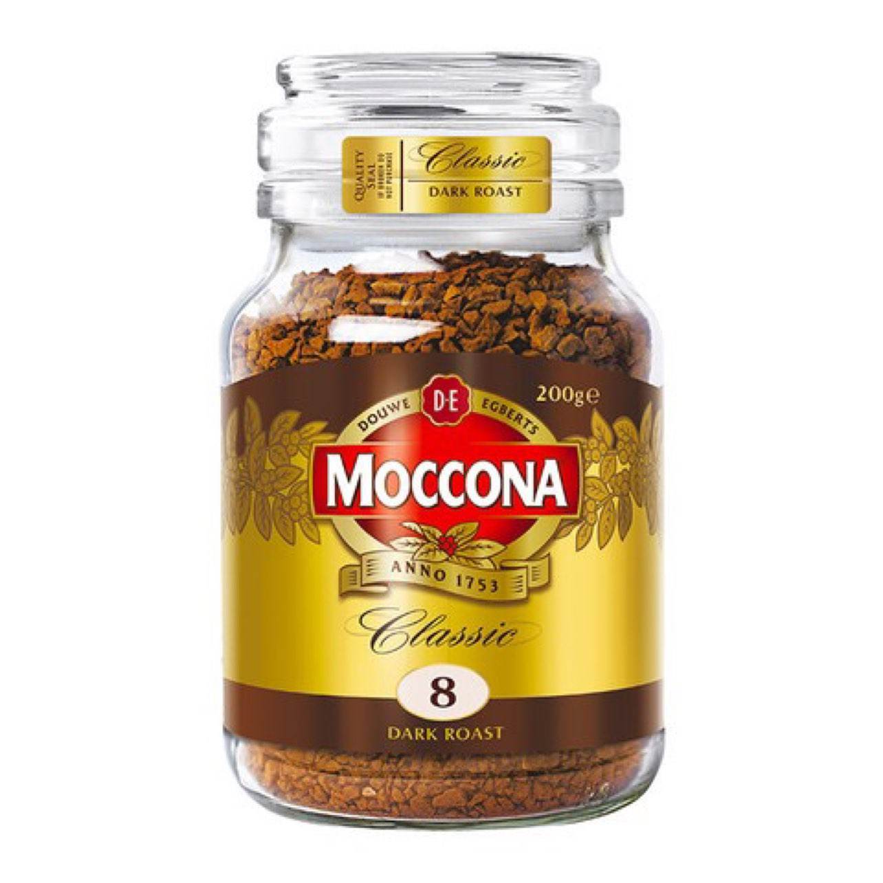 摩可納（Moccona） 凍干速溶咖啡無蔗糖低脂黑咖啡 荷蘭原罐進口 8號深度烘焙400g