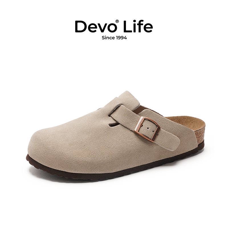 的沃 Devo 軟木鞋底真牛皮勃肯包頭鞋 3624 男女同款
