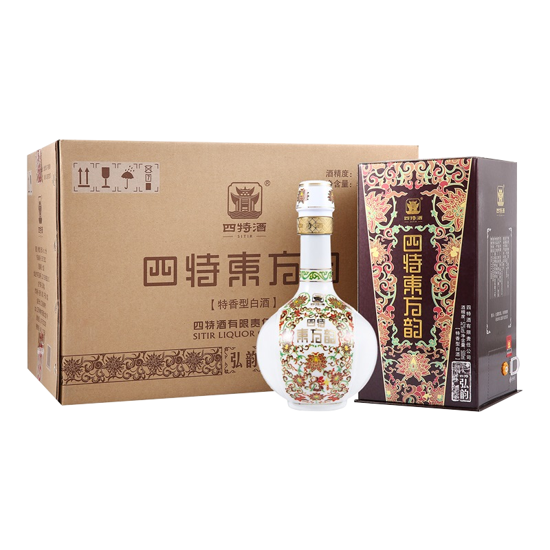 plus會員、再降價:四特酒 東方韻 弘韻 特香型白酒 52度 500ml*6 整箱裝父親節送禮