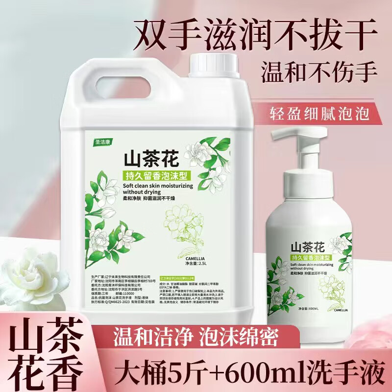 圣潔康 山茶花泡沫型洗手液 2.5L+600ml