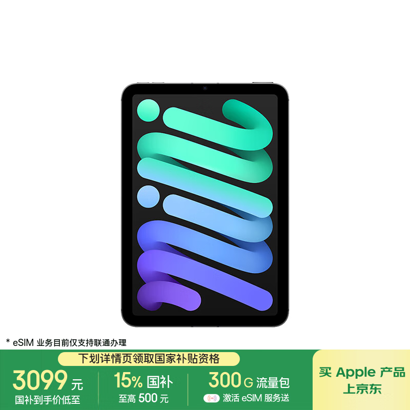 蘋果 Apple iPad mini 7 2024款 平板電腦（A17 Pro、128GB、5G版、深空灰色）