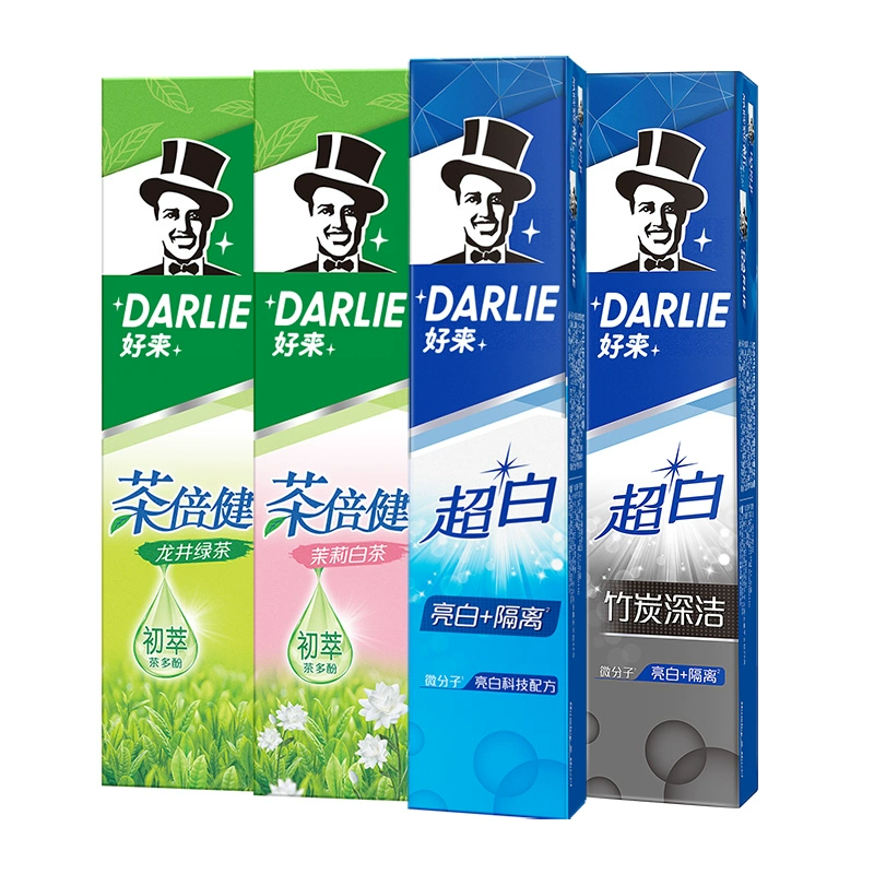 黑人 好來超白茶牙膏190g*4支