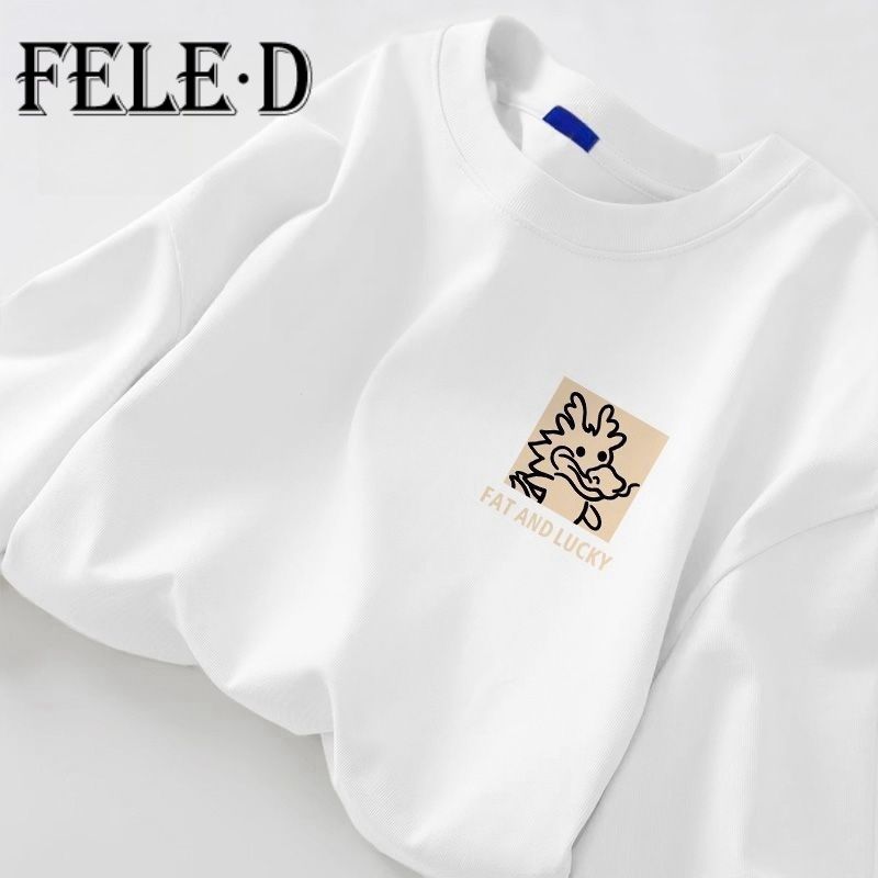 FELE·D 飛拉丹頓 100%純棉短袖t恤男女夏季韓版潮牌百搭寬松體恤