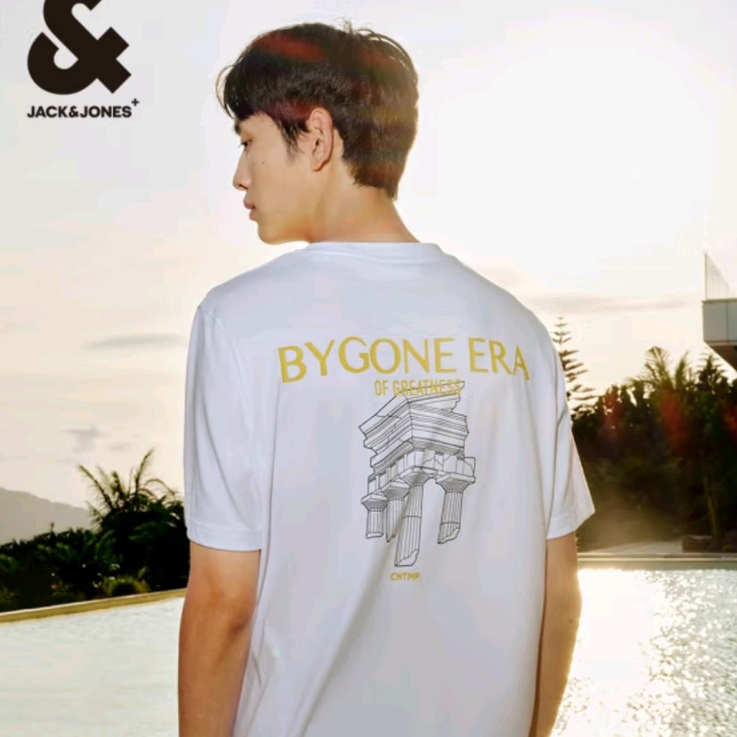 Plus會員：JACK&JONES 杰克瓊斯 男士寬松圓領(lǐng) 休閑T恤合集