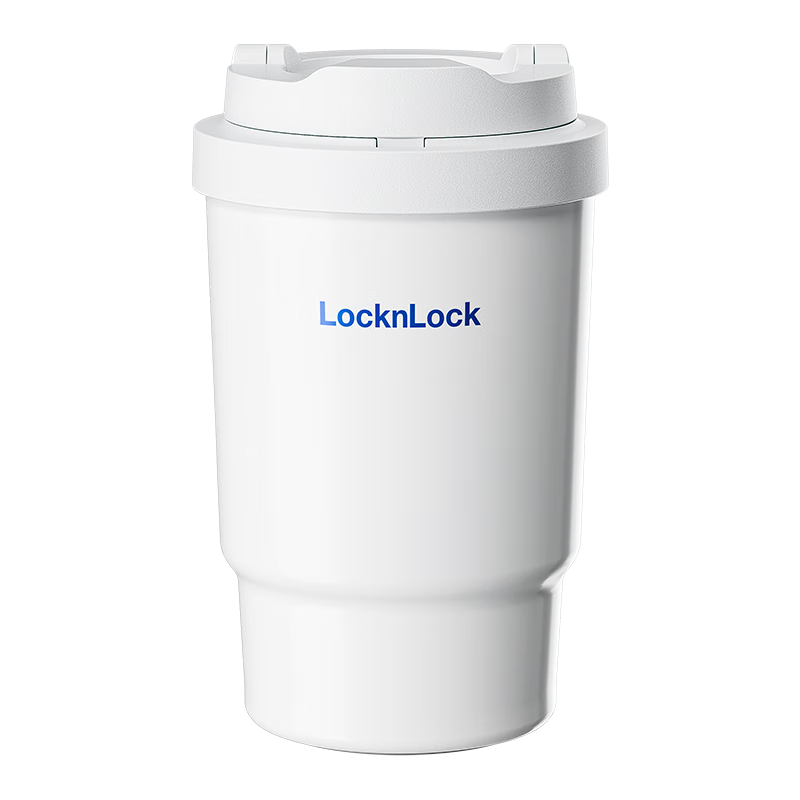 樂扣樂扣（LOCK&LOCK）陶瓷覆層保溫保冷咖啡杯男女學生高顏值隨行便攜水杯子400ML白色