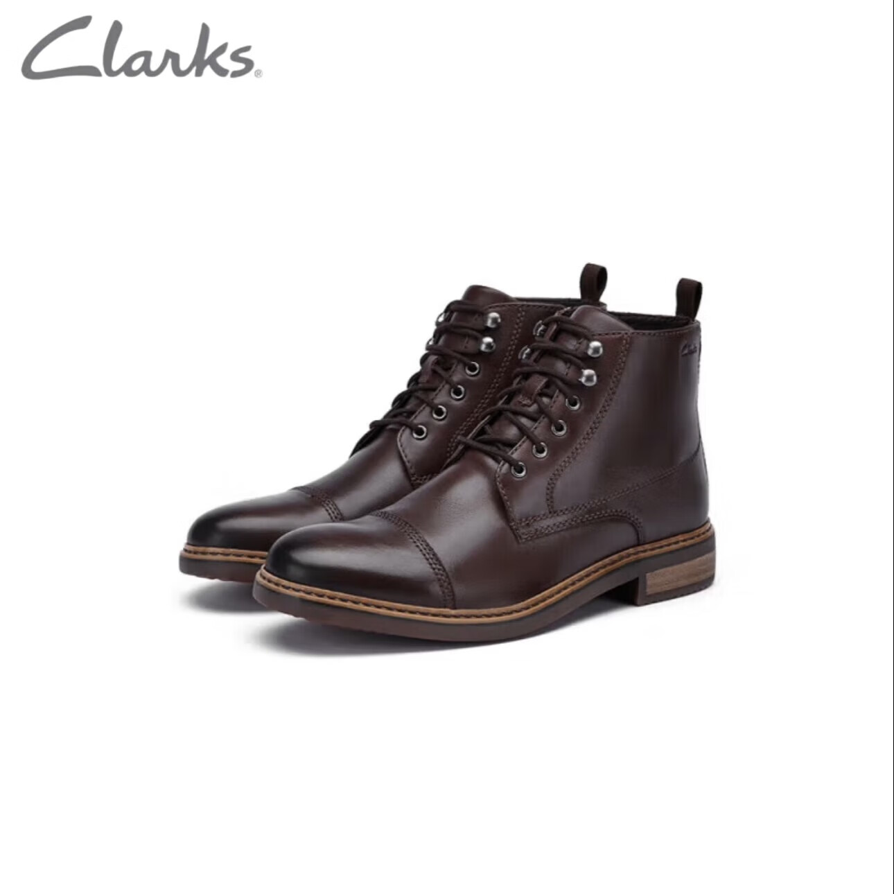 Clarks 其樂 工裝馬丁靴其樂男士復(fù)古流行潮流系帶男皮靴261623477 39.5
