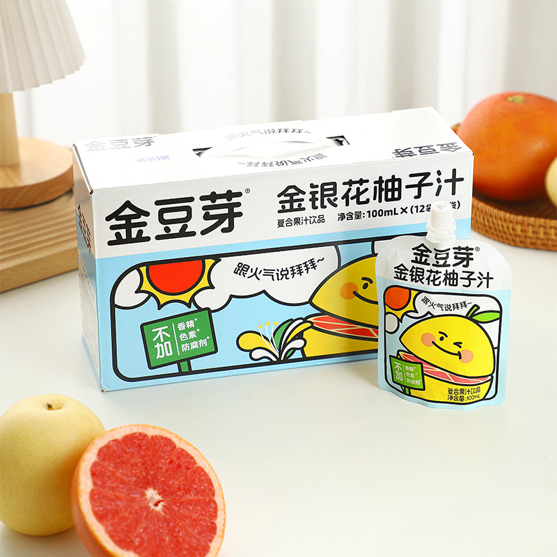金豆芽 金銀花柚子汁100ml*13袋