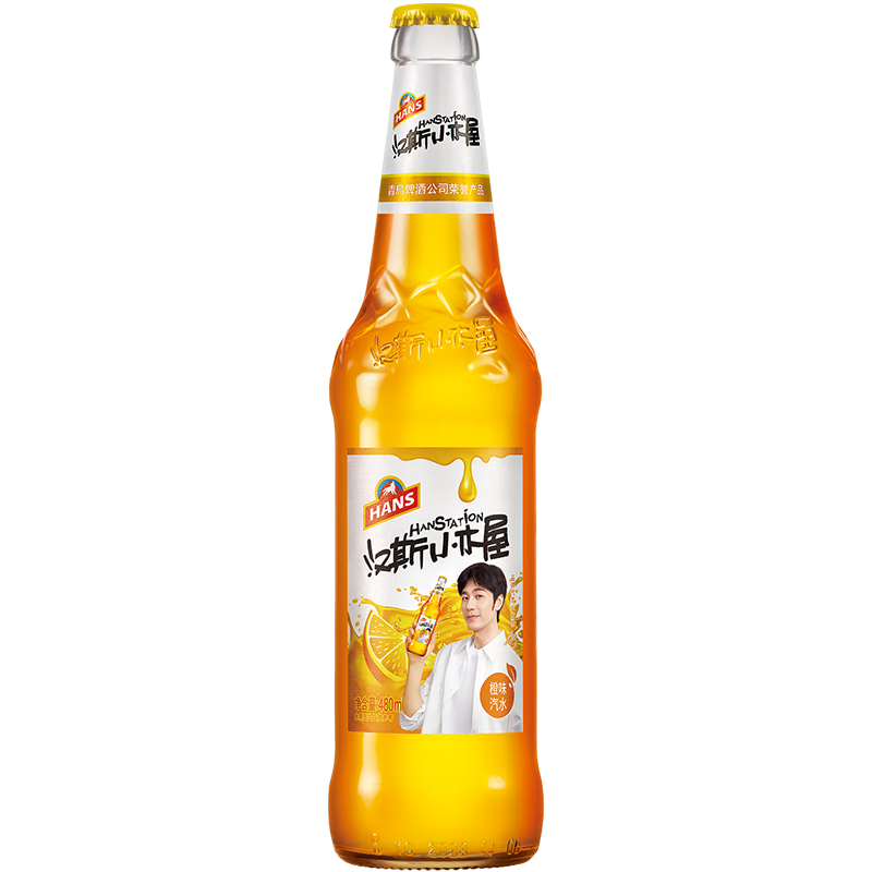 PLUS會員：漢斯小木屋 橙味果啤無酒精無醇碳酸飲料 480ml*12瓶