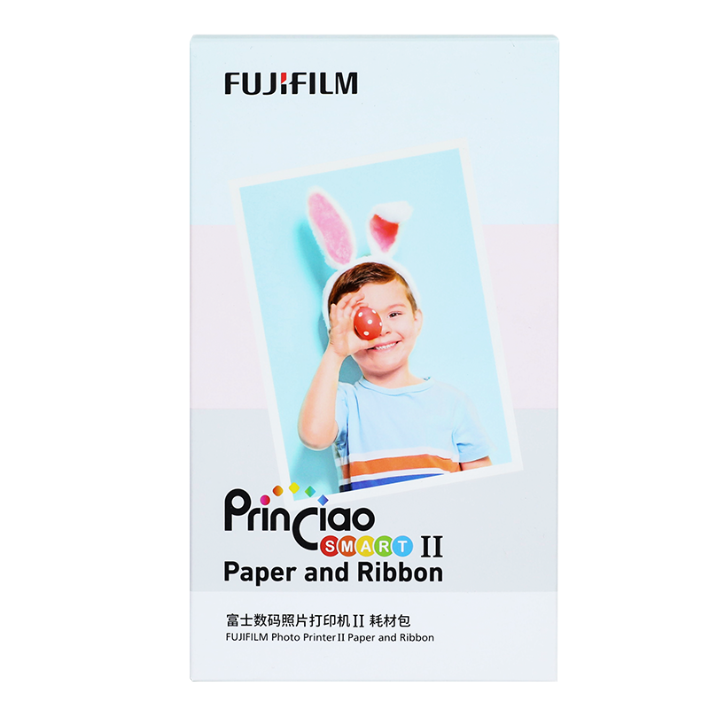 富士（FUJIFILM）PSC2D 小俏印II 數碼照片打印機 II 耗材包 色帶+相紙