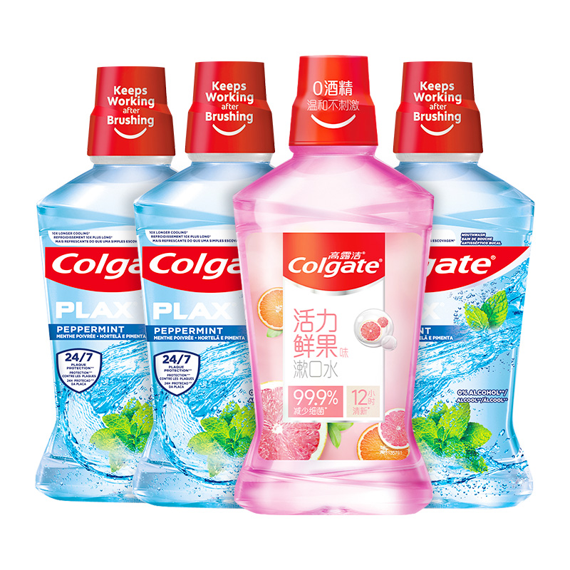 88VIP會員：Colgate 高露潔 鹽白鮮果酷爽漱口水 500ml*4瓶