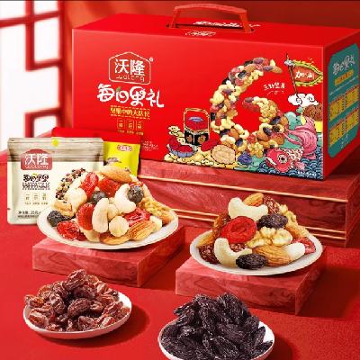 88VIP：沃隆 每日?qǐng)?jiān)果禮盒750g/28包
