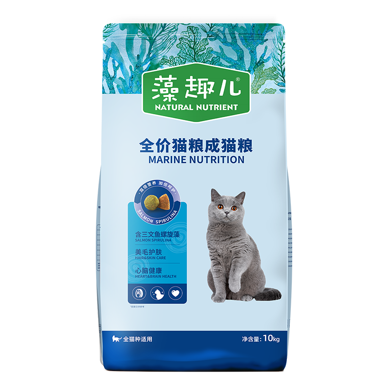 plus：麥富迪 藻趣兒 三文魚通用成貓糧 10kg*2件