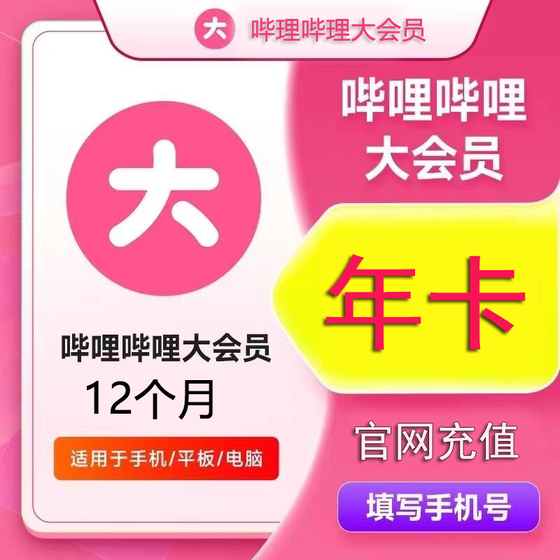 嗶哩嗶哩大會(huì)員一年 （不支持電視）